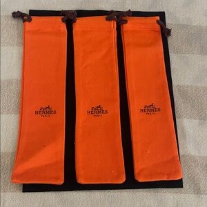 Hermes Vibrant Orange Pouches